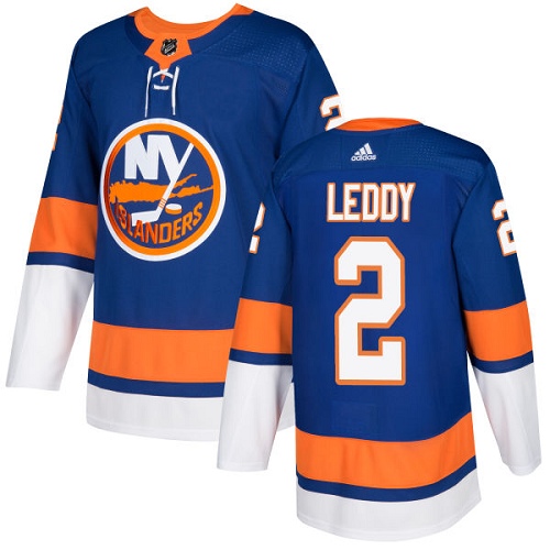 Adidas Islanders #2 Nick Leddy Royal Blue Home Authentic Stitched NHL Jersey - Click Image to Close